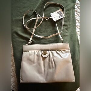 VINTAGE Etienne Aigner Tan Leather Ruched Crossbody Shoulder Bag ✨